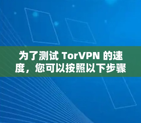 为了测试 TorVPN 的速度,您可以按照以下步骤进行 为了测试 TorVPN 的速度,您可以按照以下步骤进行