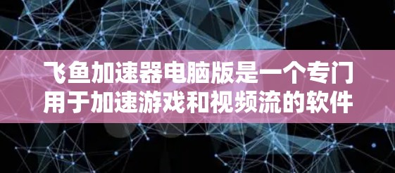 飞鱼加速器电脑版是一个专门用于加速游戏和视频流的软件,旨在提升设备性能。以下是对该工具的详细分析和总结