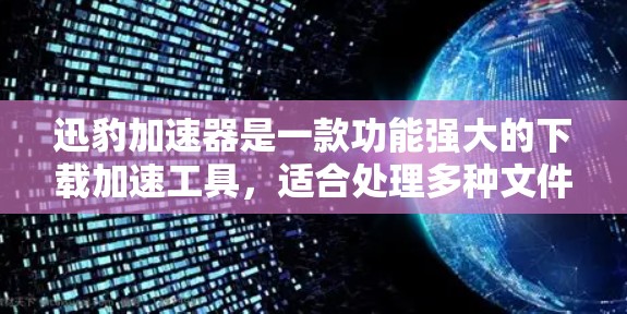 迅豹加速器是一款功能强大的下载加速工具,适合处理多种文件格式,包括MP3、AVI、MOV等。以下是对迅豹加速器的详细总结和建议 迅豹加速器是一款功能强大的下载加速工具,适合处理多种文件格式,包括MP3、AVI、MOV等。以下是对迅豹加速器的详细总结和建议