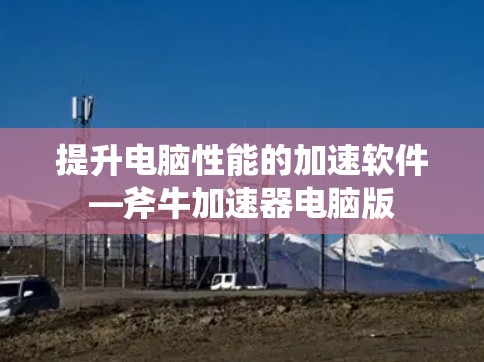 提升电脑性能的加速软件—斧牛加速器电脑版