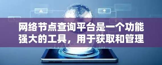 网络节点查询平台是一个功能强大的工具，用于获取和管理网络节点的详细信息。以下是对该平台的详细分析