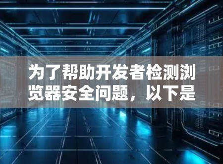 为了帮助开发者检测浏览器安全问题，以下是一些推荐的浏览器代理检测工具及其详细介绍